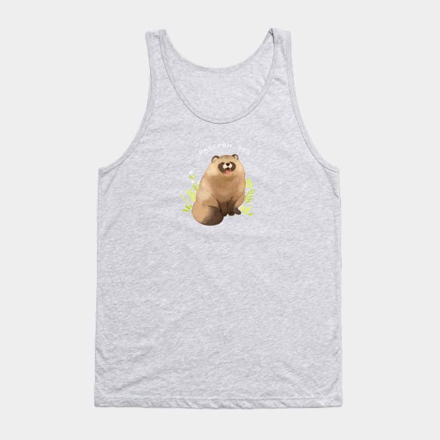 Yawning Raccoon Dog Tank Top by You Miichi